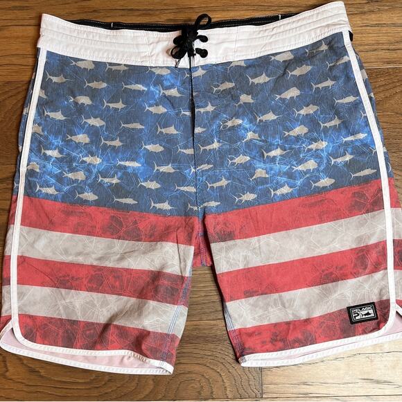 Pelagic The Slide Men’s Americamo Swim / Fishing Boardshort Size 34 July 4th - Picture 1 of 9